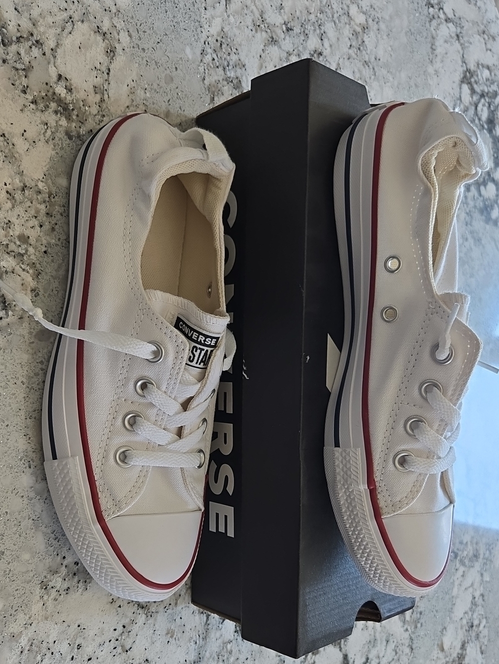 Converse White CT Shoreline Slip Low Top Sneakers Box Label